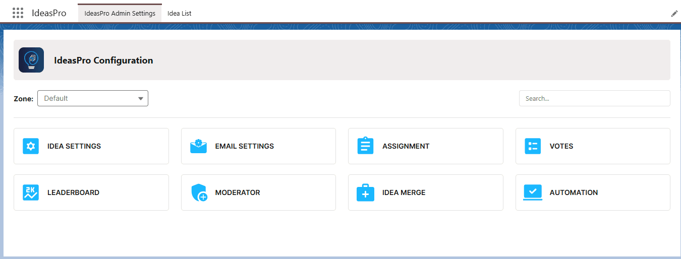 Admin configuration