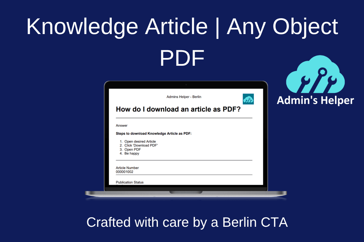 Try my Knowledge Article PDF generator today