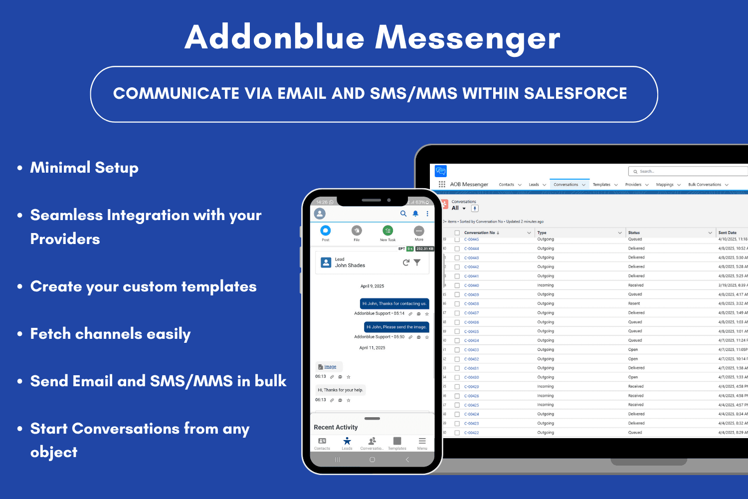 AOB Messenger | Salesforce SMS & Email Communication and Bulk Messaging