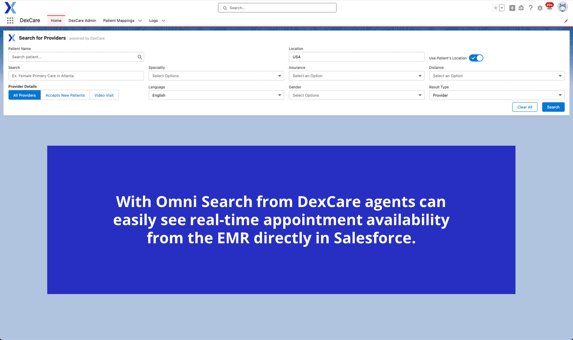 Agents find best fit appointments directly in Salesforce