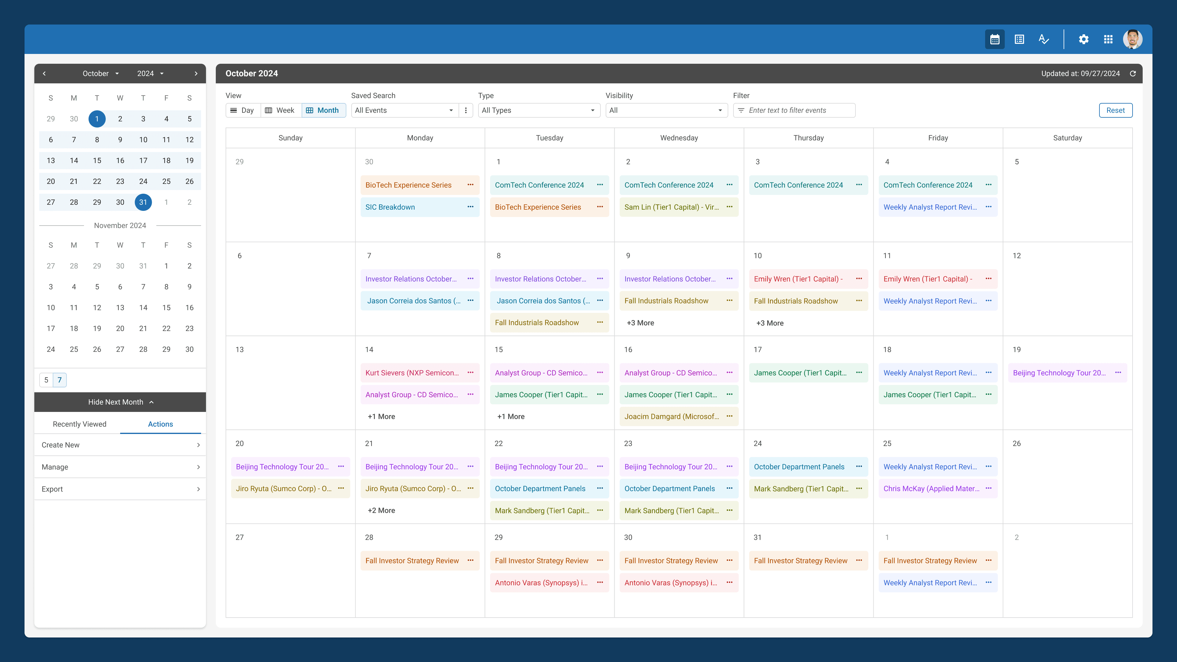 Corporate Access Calendar