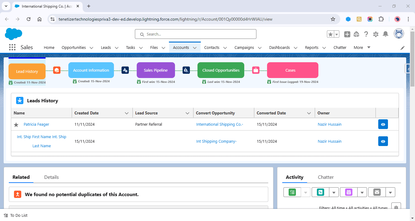 Account Journey - Lead History