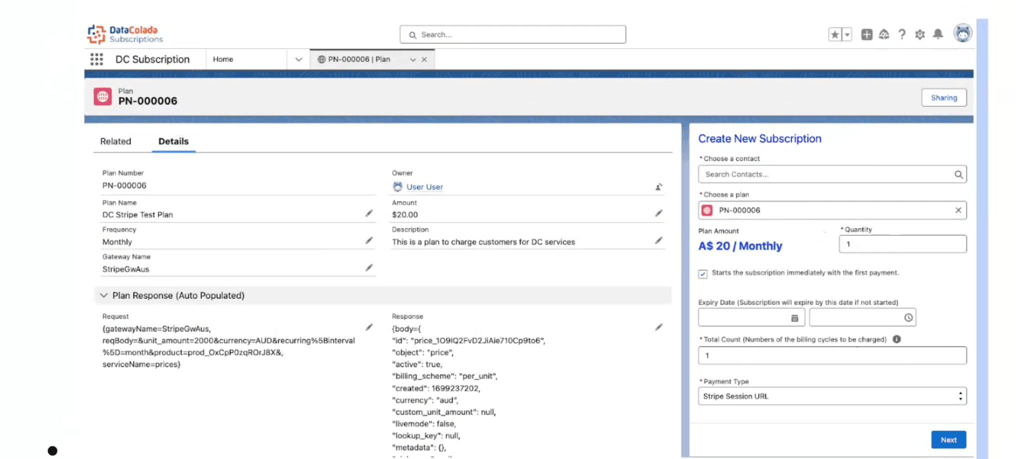 Creating Customer Subscription