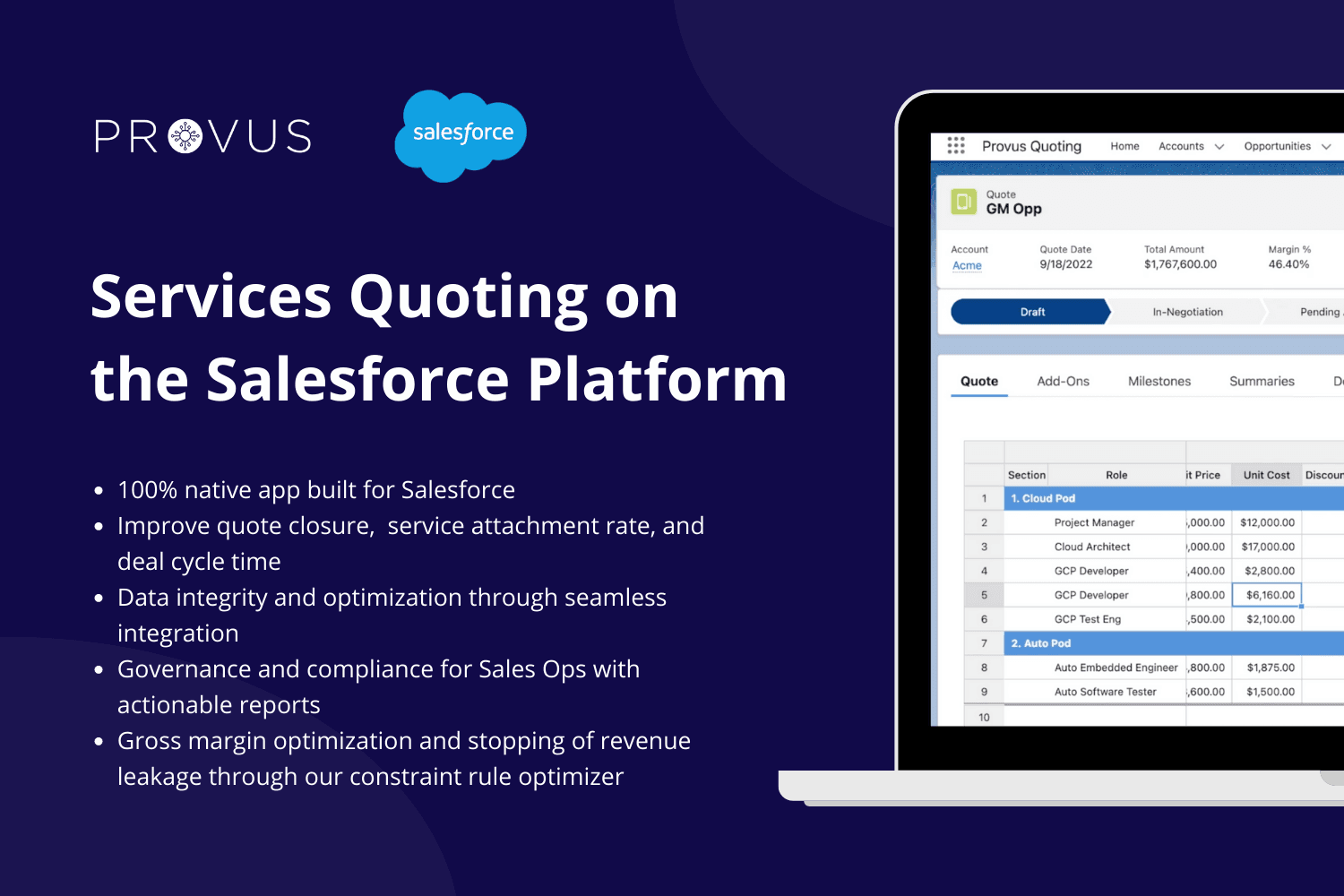 Provus Services Quoting Cloud Built Natively on Salesforce