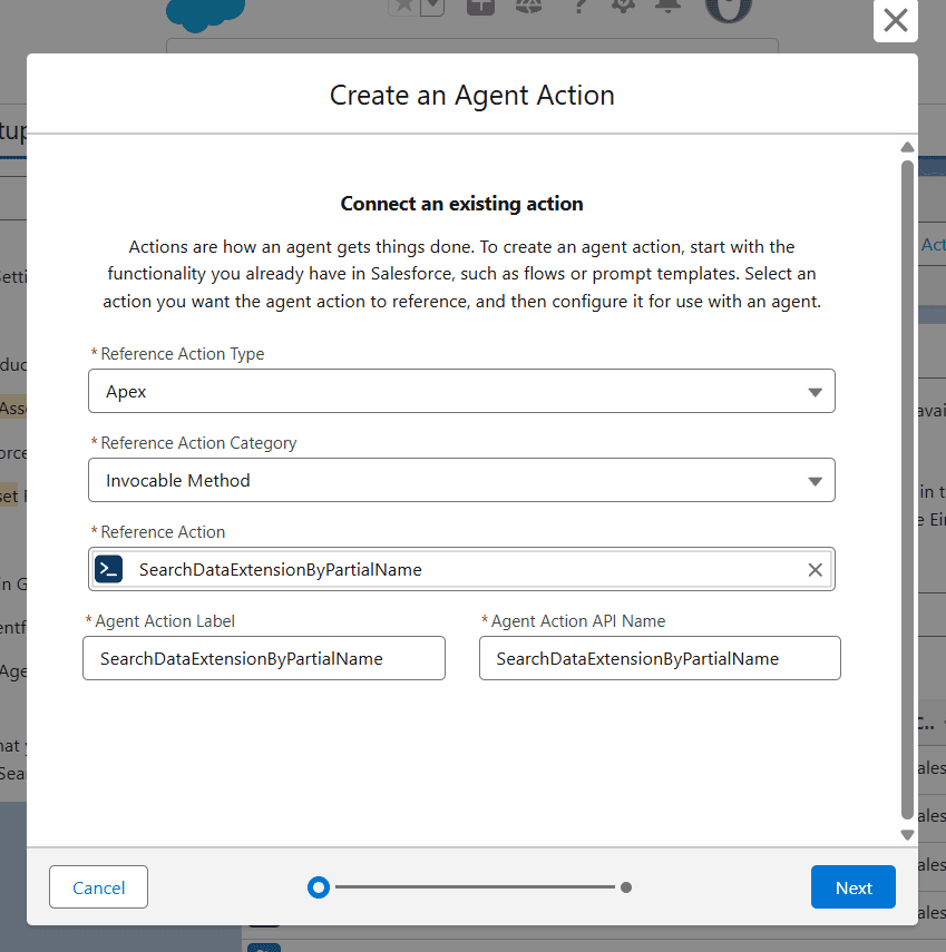 Connect Agentforce to our Actions