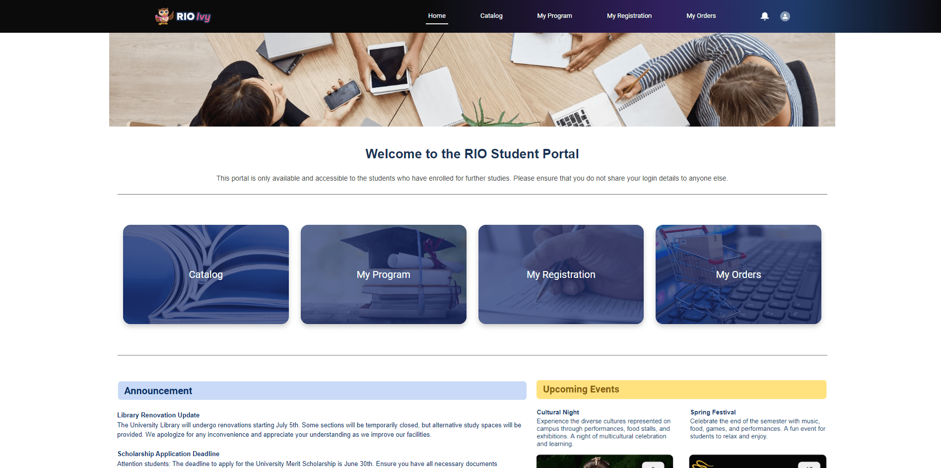 Study Portal Homepage