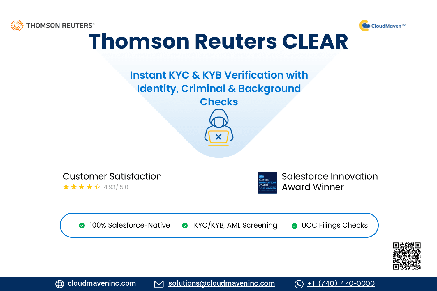 Thomson Reuters CLEAR for Salesforce: instant KYC/KYB, identity, and criminal checks in one record