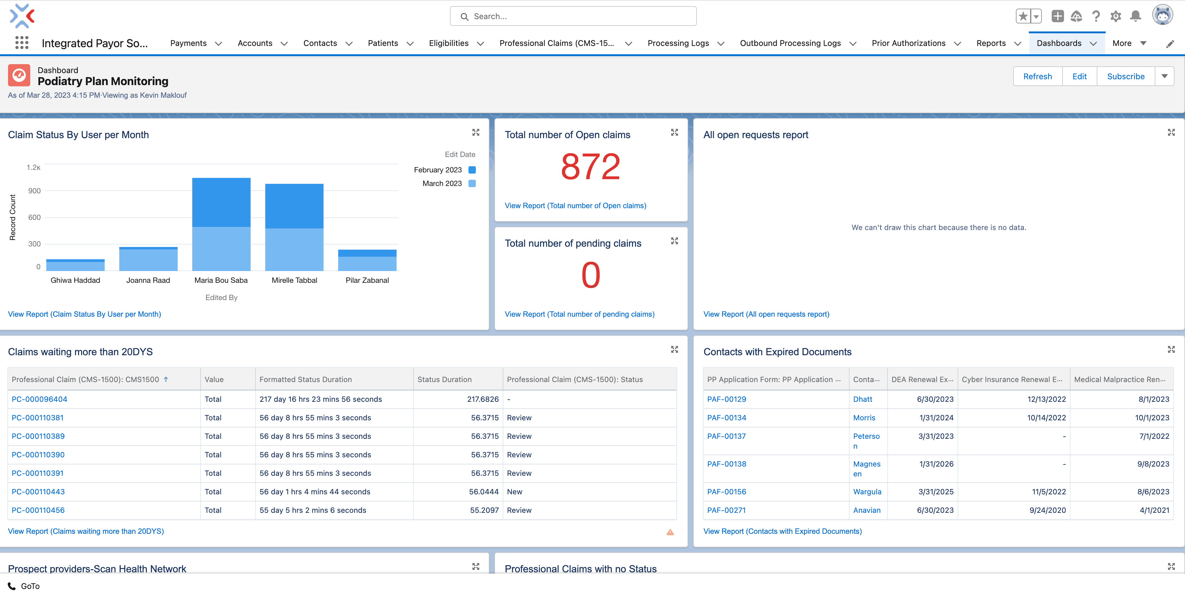 Homepage Dashboard