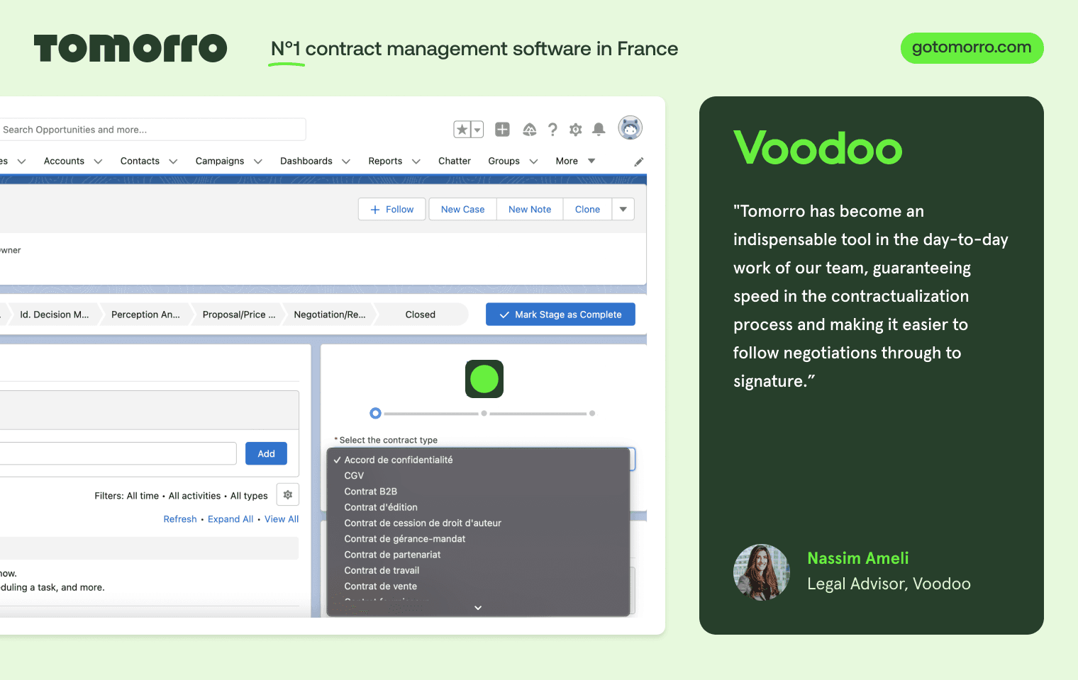 Contract creation on Salesforce