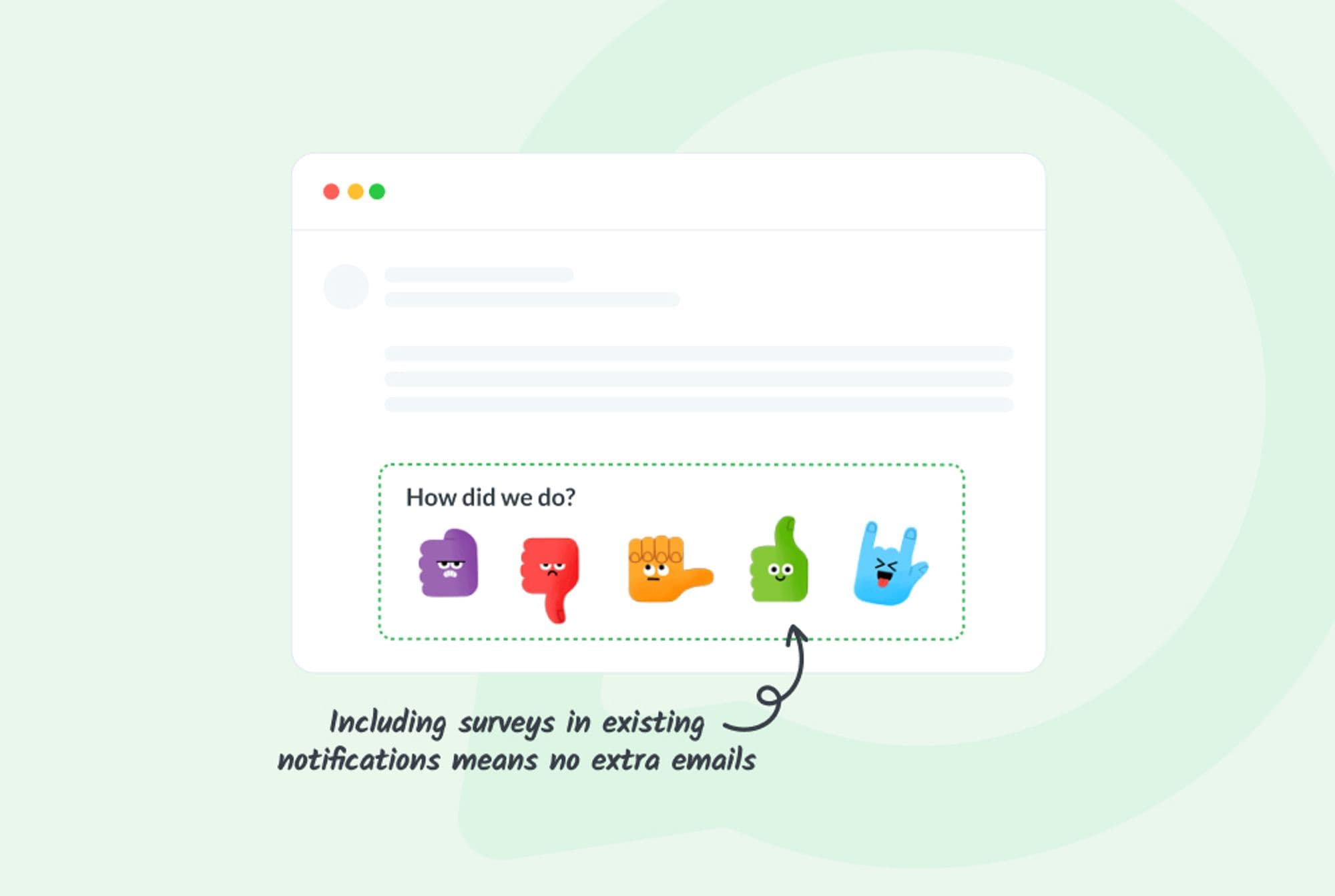 Add fun surveys to any email notification template