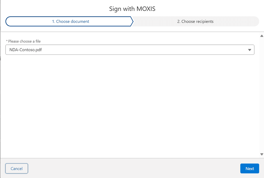 Starting Signature Process with a document