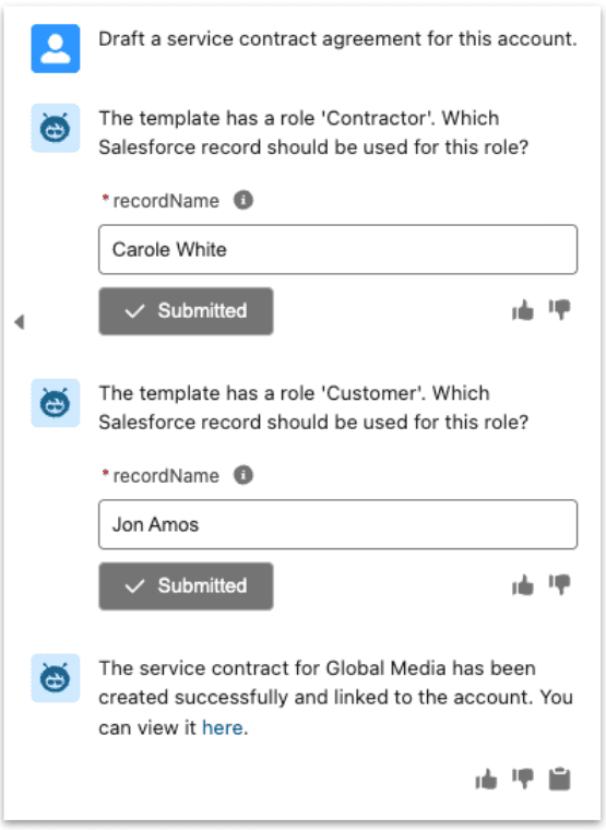 Create a PandaDoc contract from a Salesforce account.