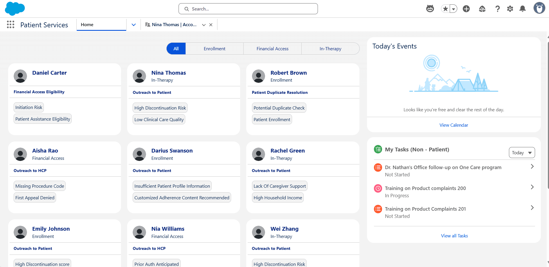 AI powered Patient Services Case Manager Dashboard