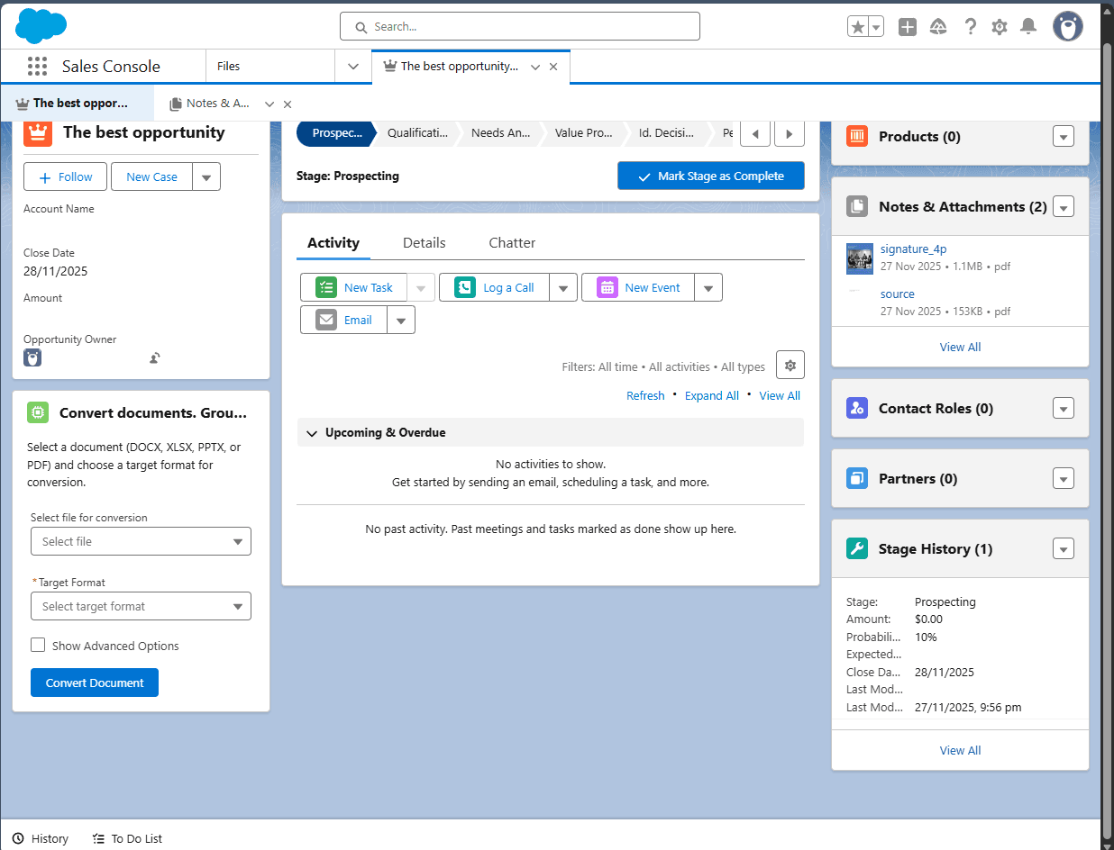 Convert Documents Block with source document and target format