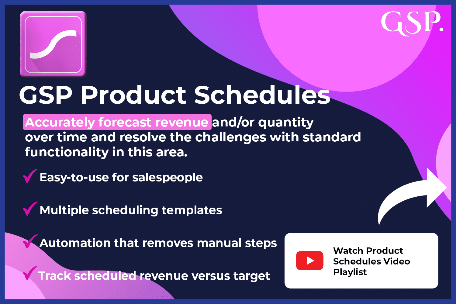 Schedule Opportunity Product revenue over time with the GSP Product Revenue Schedules app