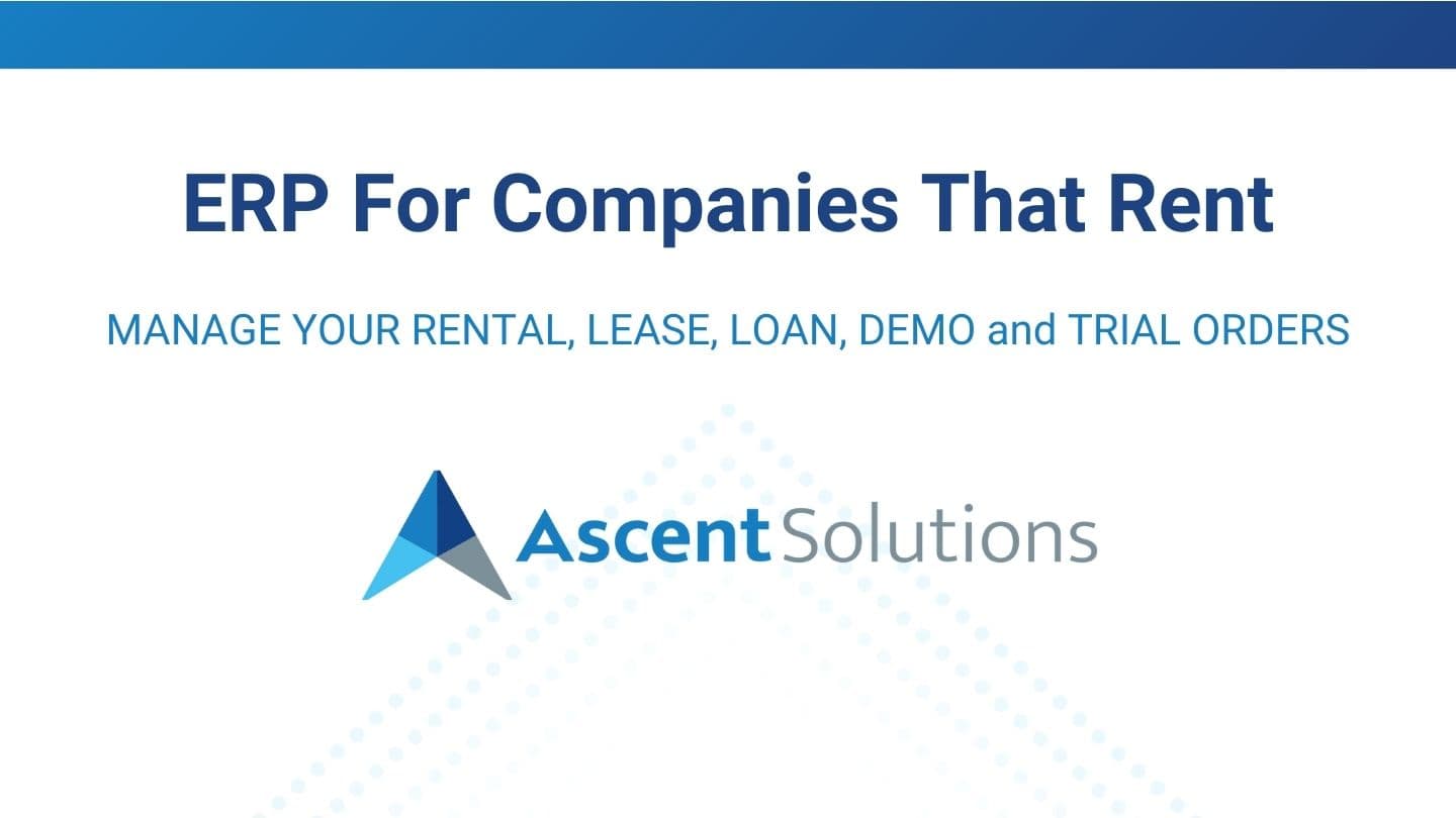 ERP for Companies That Rent