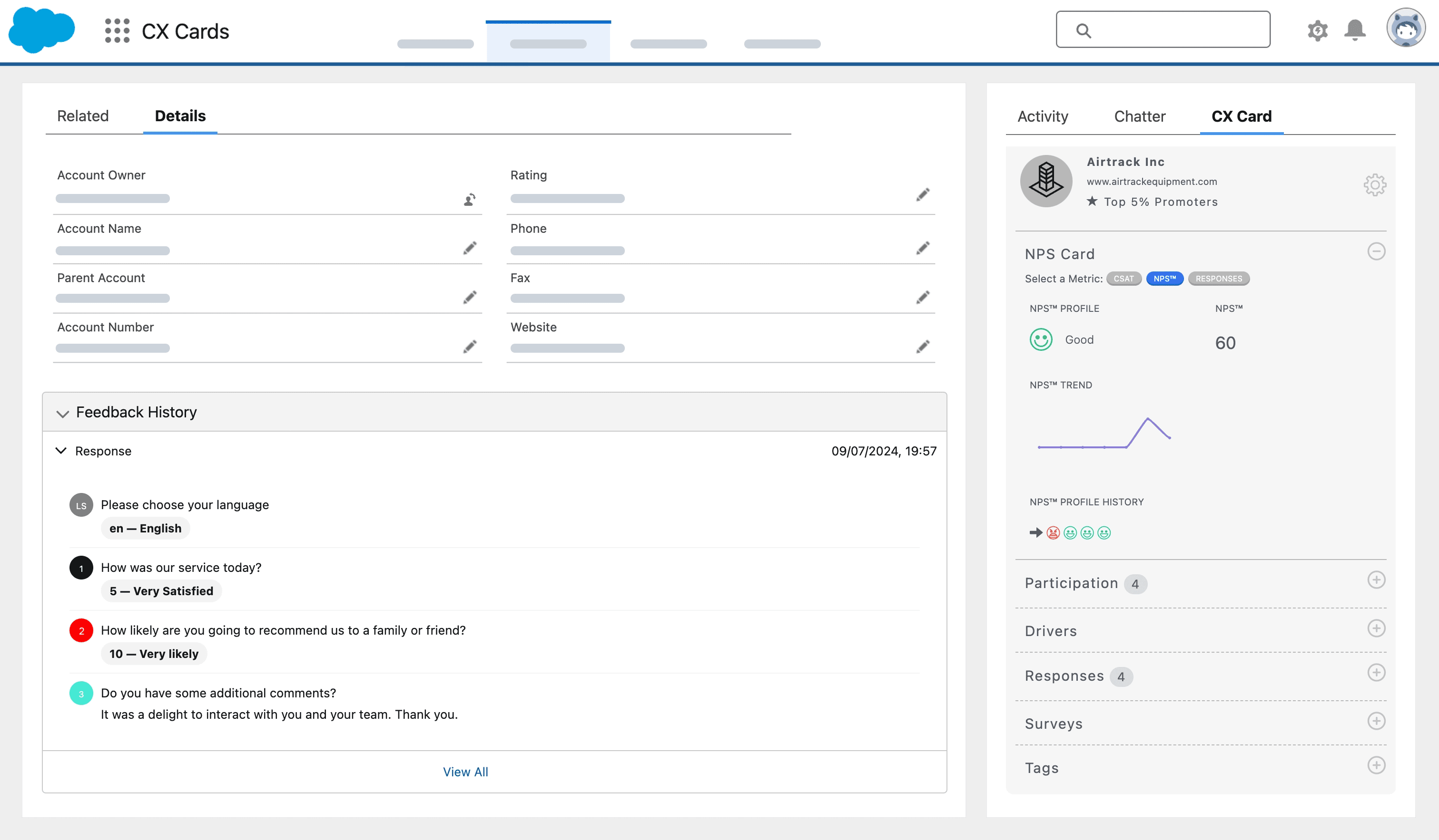 CX Cards Integrated Sidebar