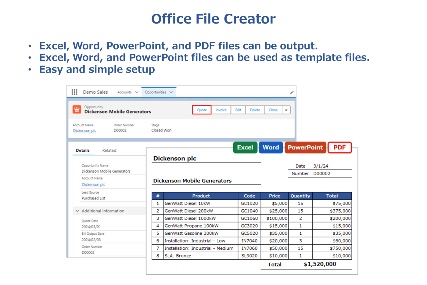 Office File Creator - Salesforce Document Generation