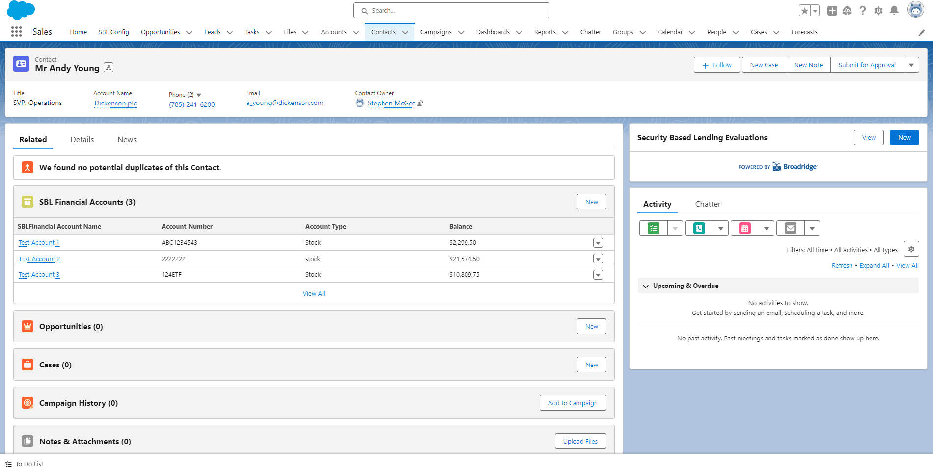 View accounts and balances