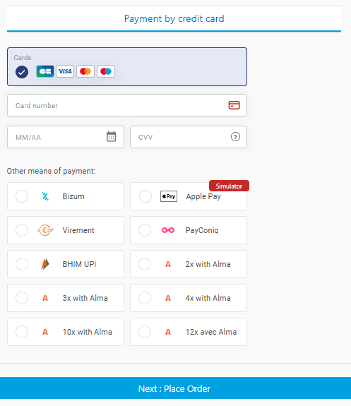 Payment with Smart form