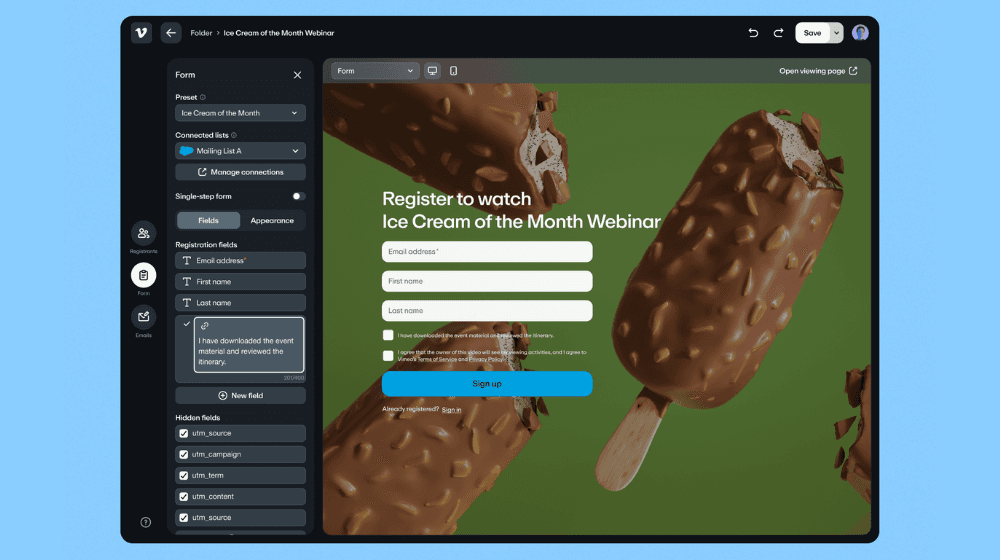 Leverage Vimeo lead forms that connect to Salesforce