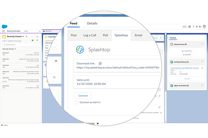 Start using Splashtop within your Case.