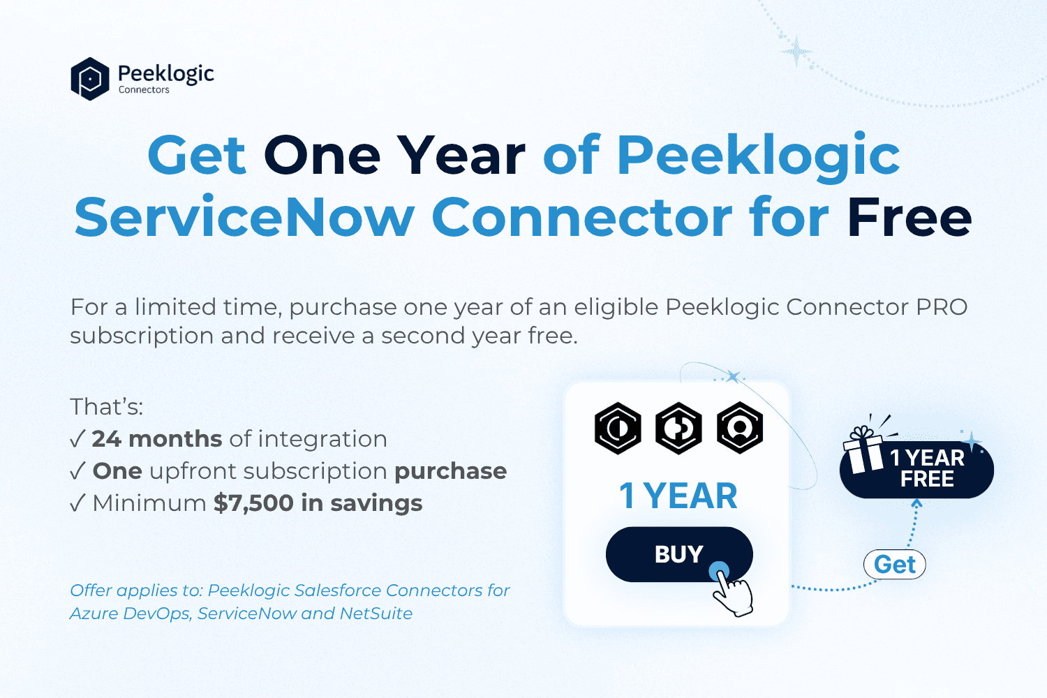 Pay for one year of Peeklogic Connector, get another one for free