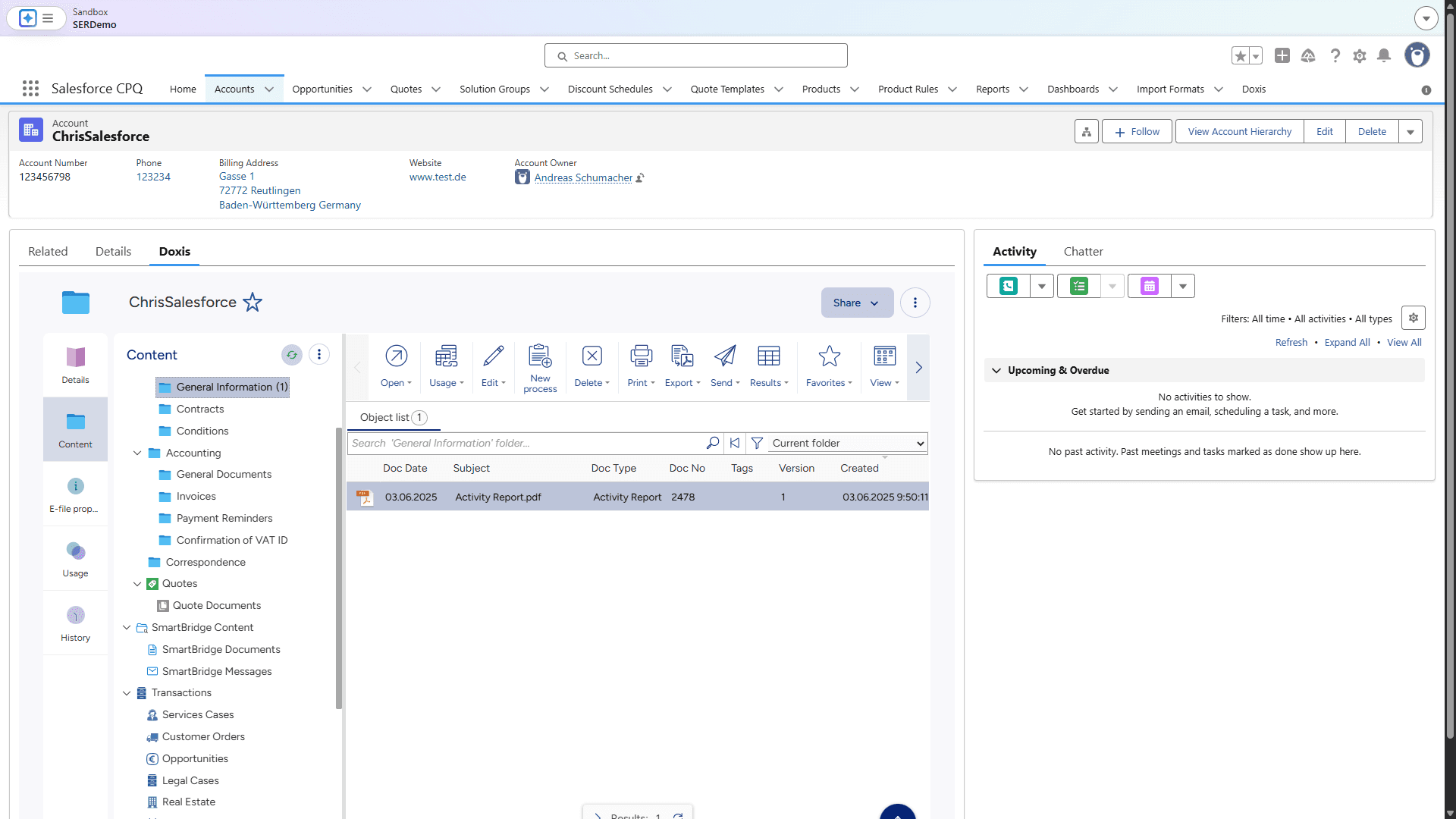 Doxis e-file integrated in Salesforce
