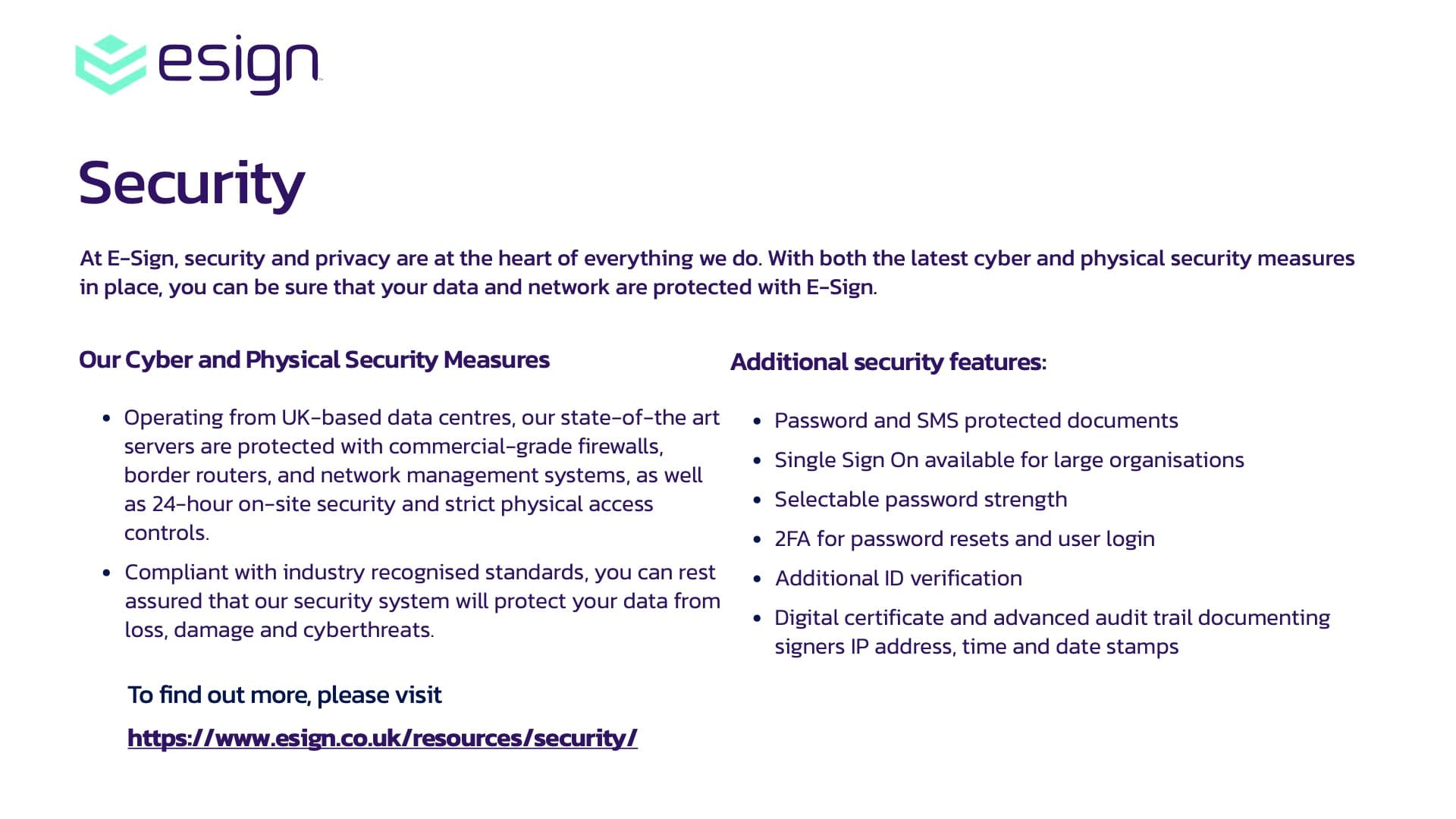 E-Sign Security Procedures