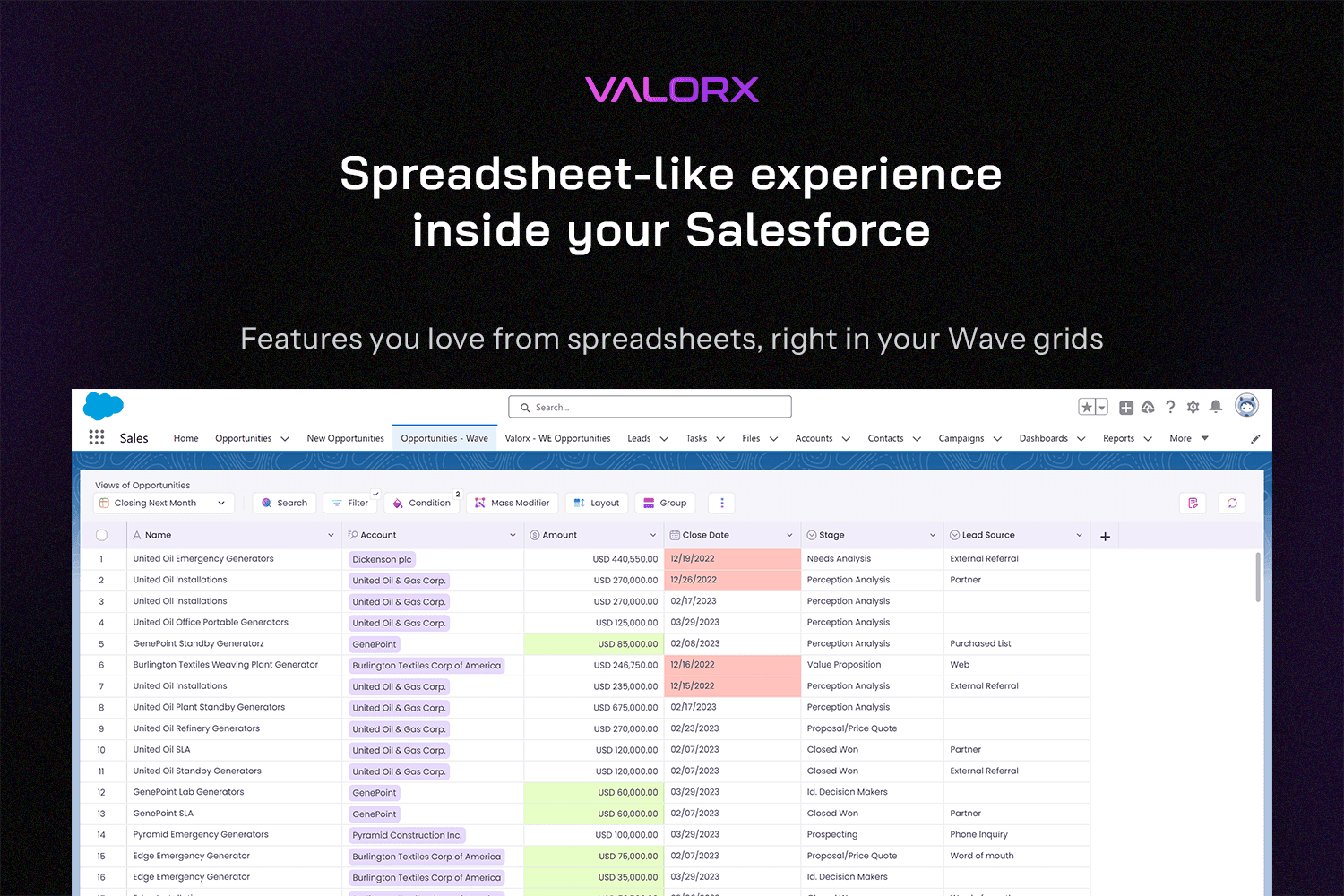 Spreadsheet-like experience inside your Salesforce