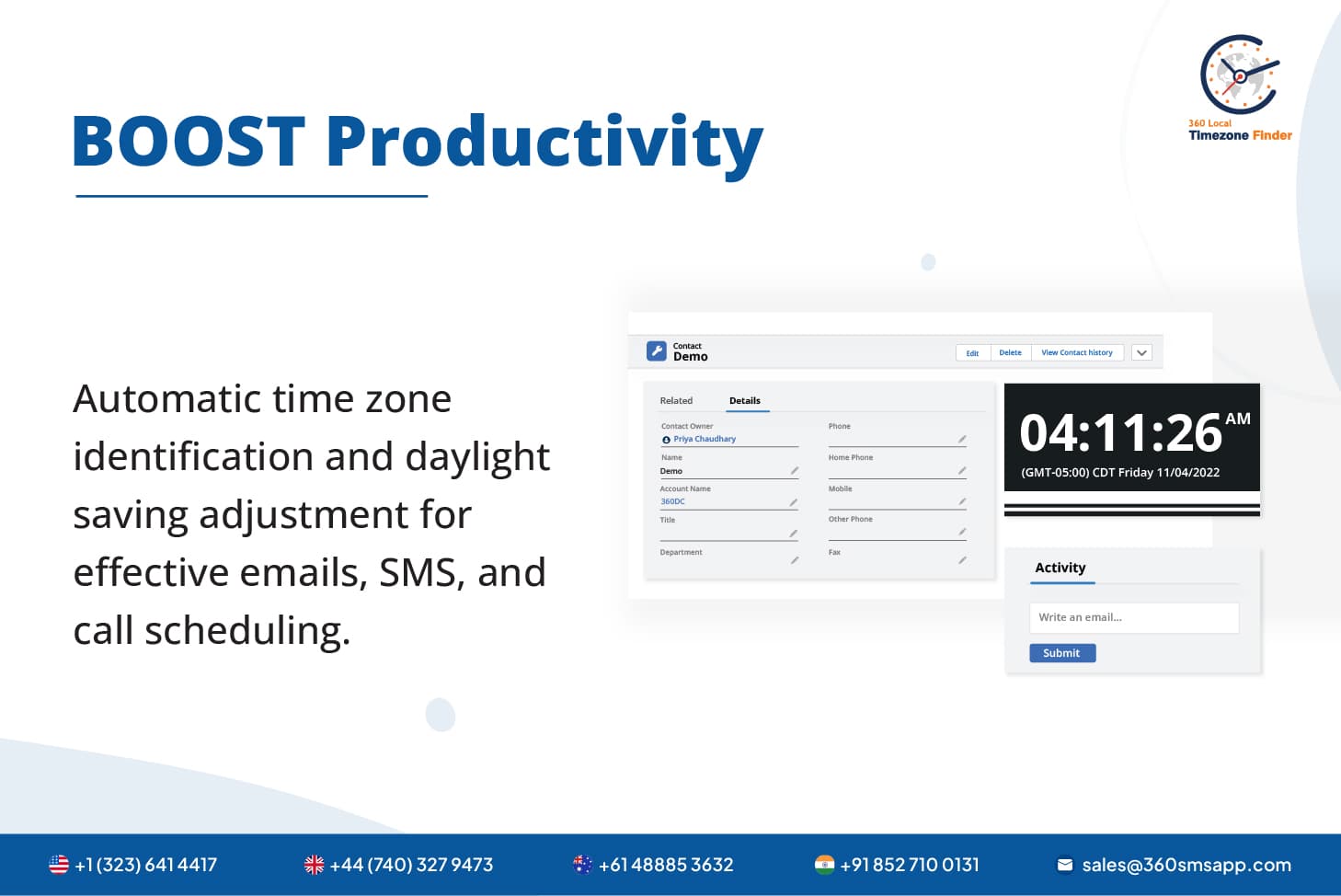 Elevate PRODUCTIVITY with Smart Time Management for Different TIME ZONES