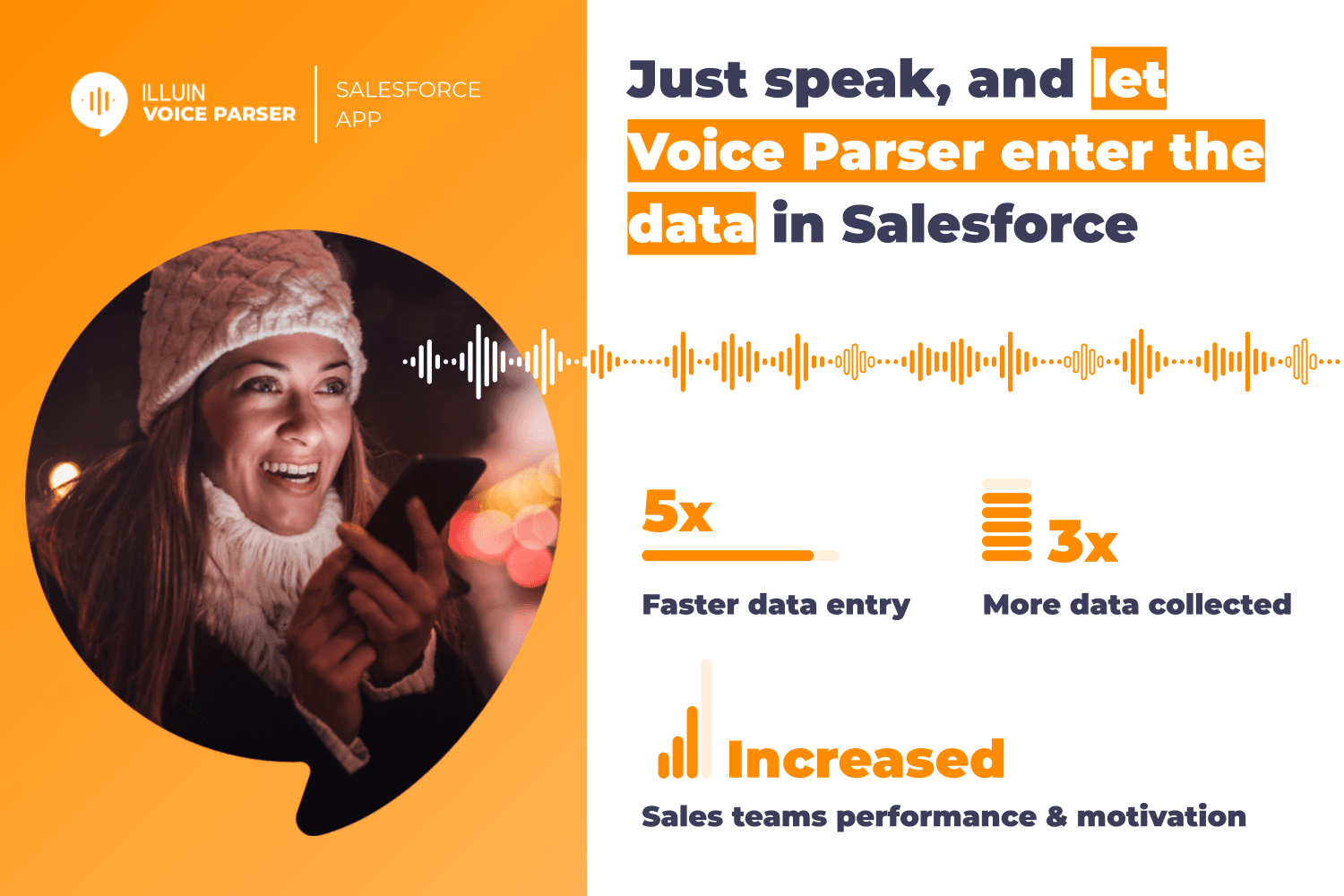 ILLUIN Voice Parser changes the way data is entered in Salesforce, using VOICE instead of typing π