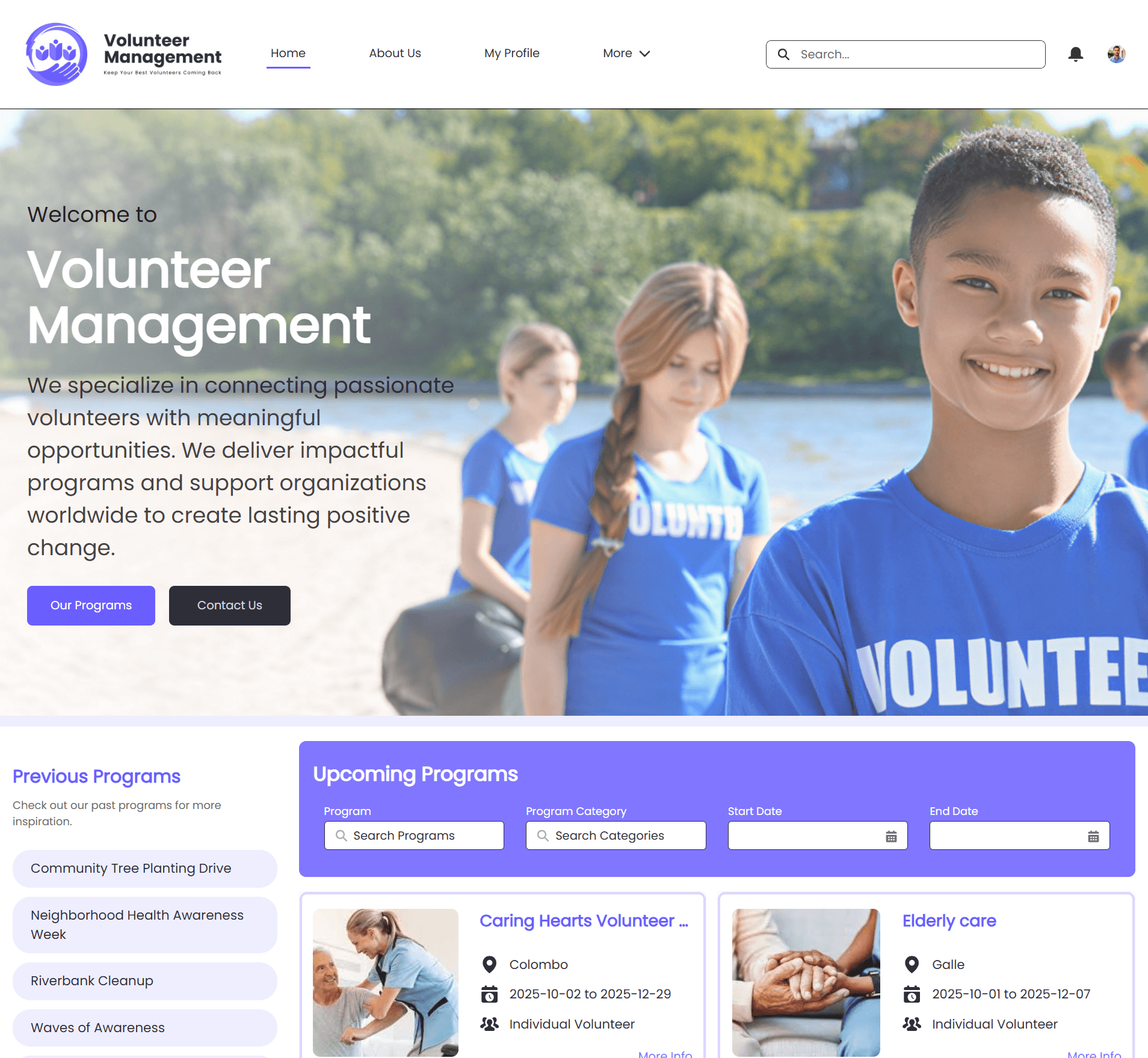 Web portal - Home Page