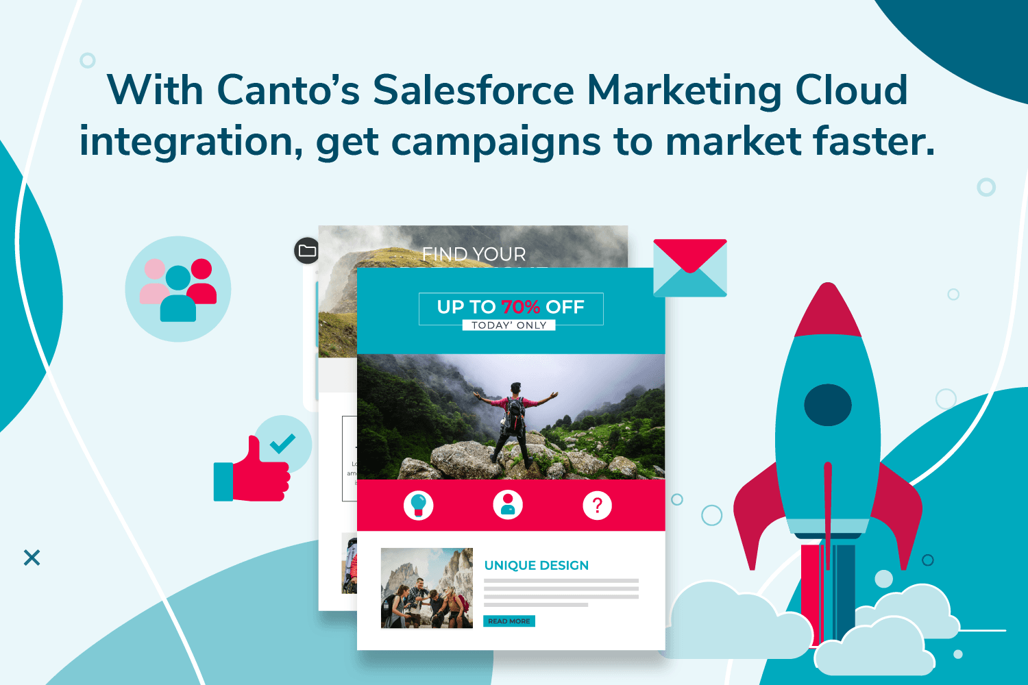 With Canto's Salesforce Marketing Cloud integration, get campaigns to market faster.