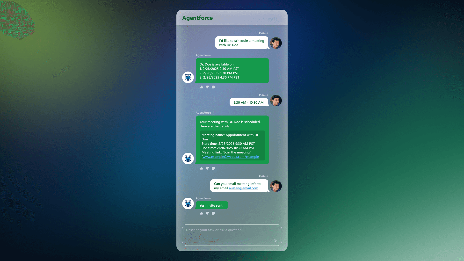 Potential workflow, used in conjunction with Salesforce's Send Meeting Request Agent Action