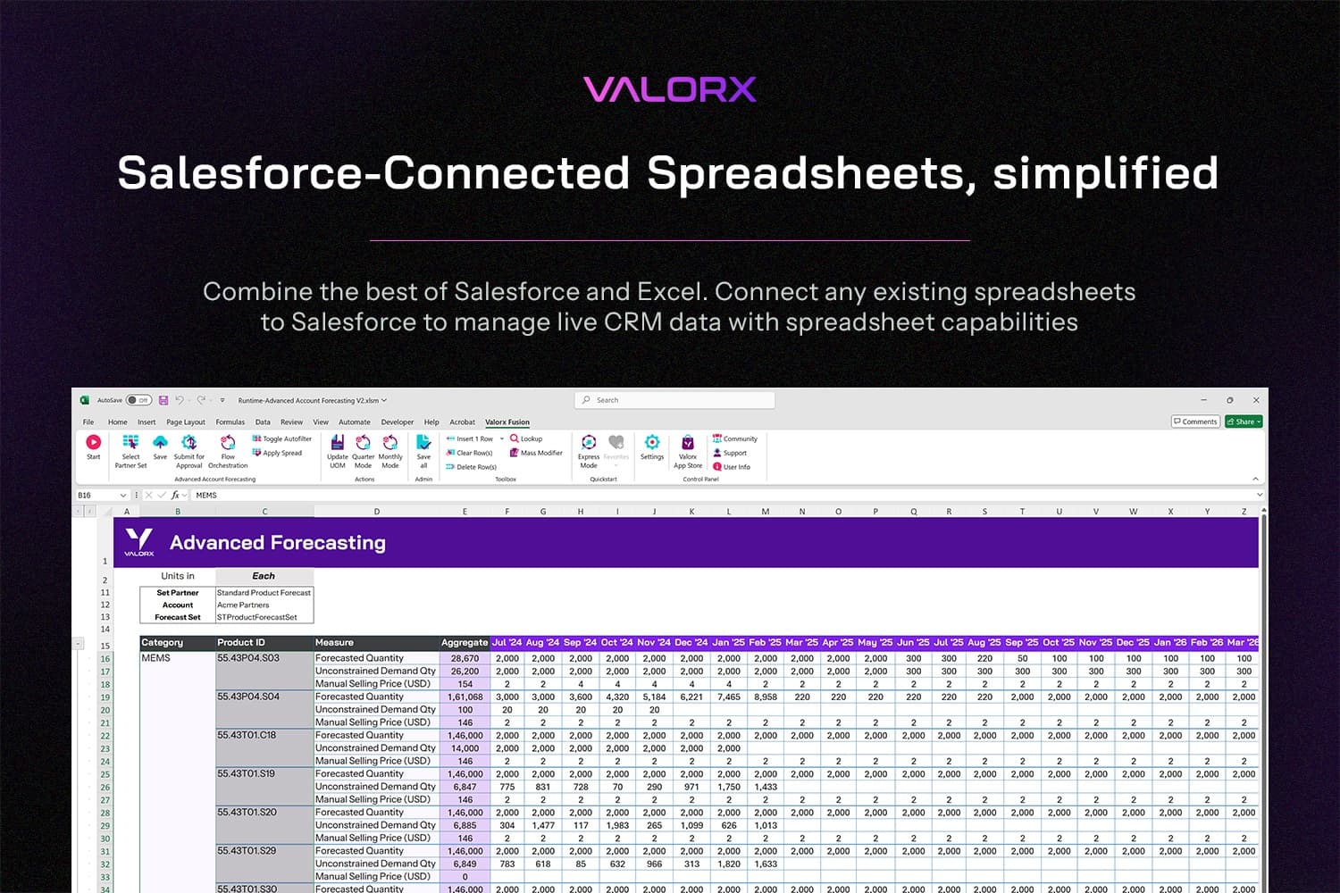Salesforce Connected Excel Spreadsheets