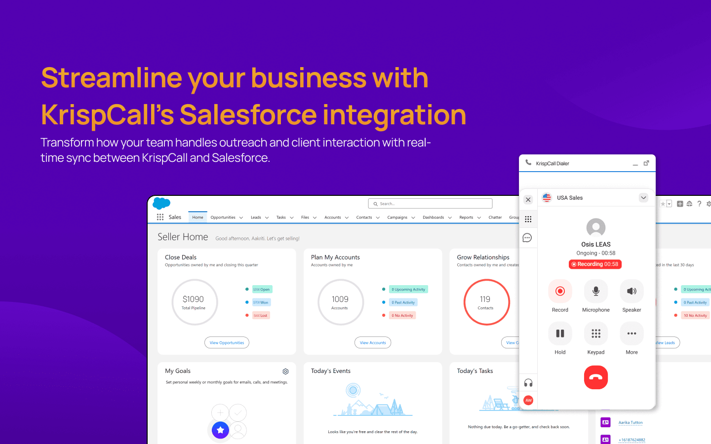 Streamline your business with KrispCall's Salesforce integration