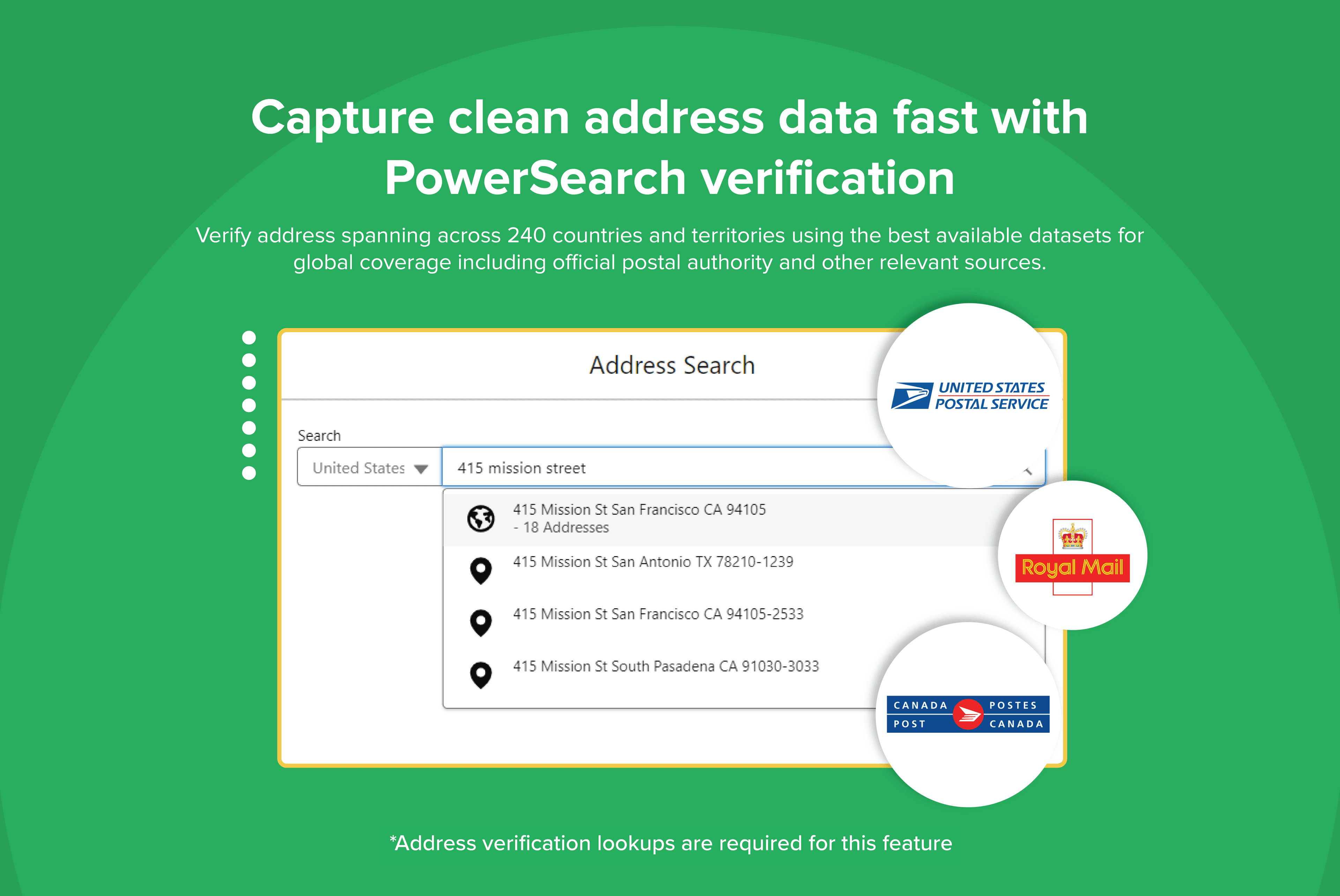 Capture clean address data fast with PowerSearch verification