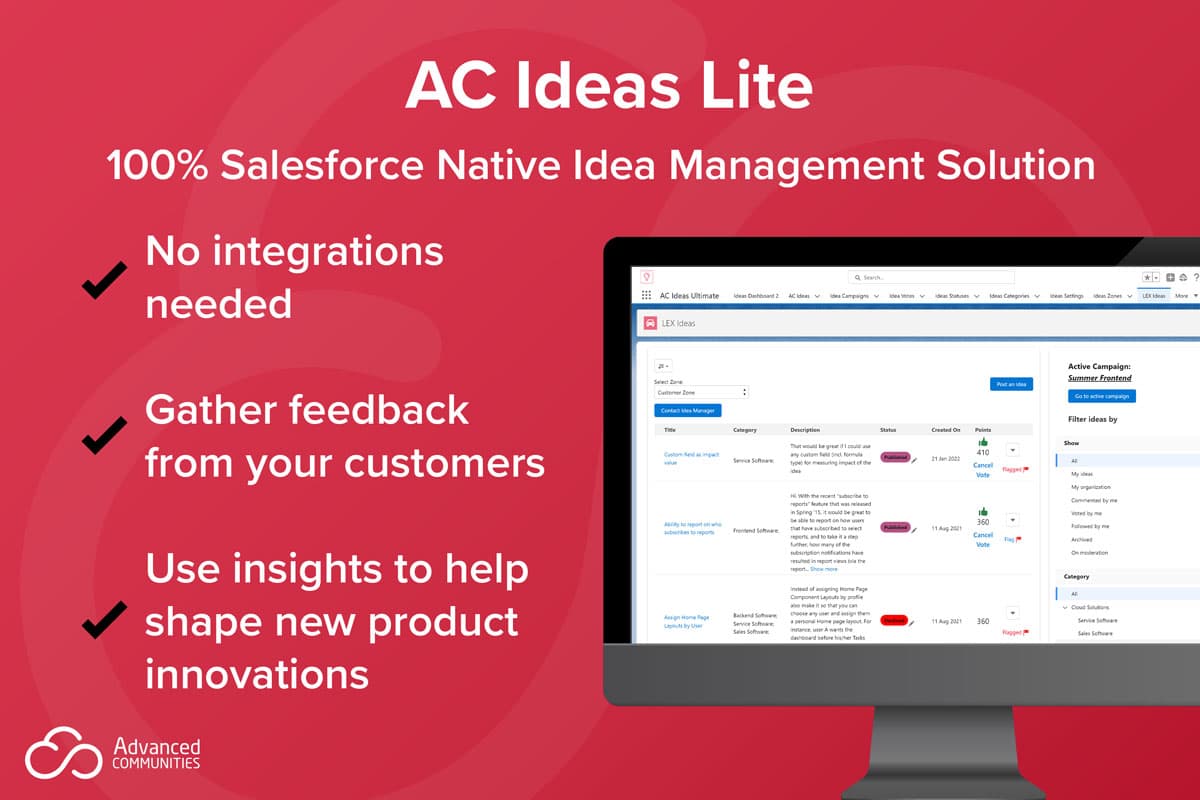 The Free 100% Salesforce Native Ideas Solution