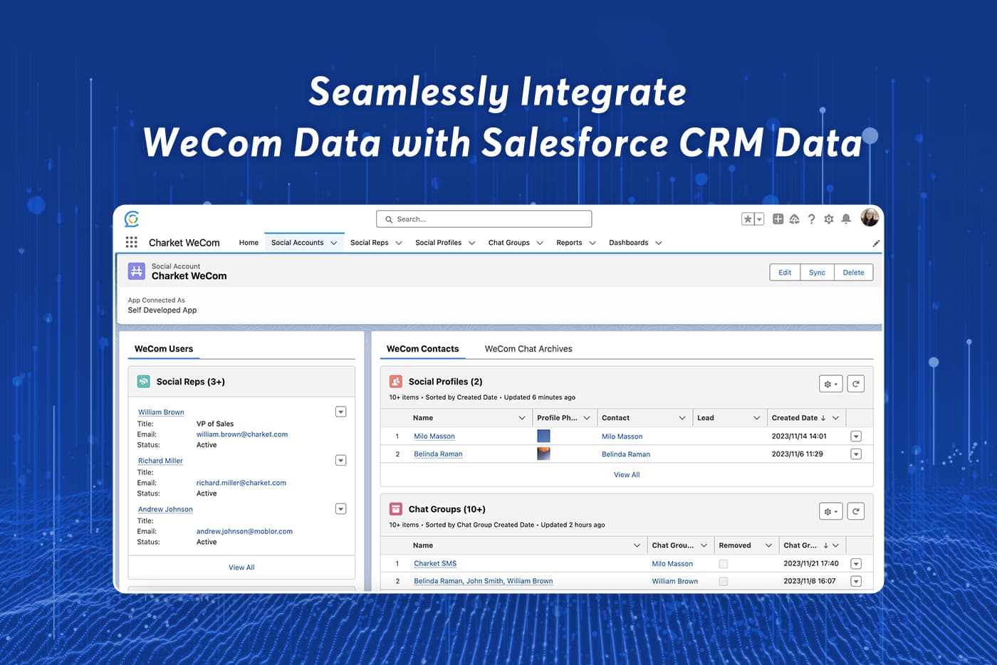 Seamlessly Integrate WeCom Data with Salesforce CRM Data