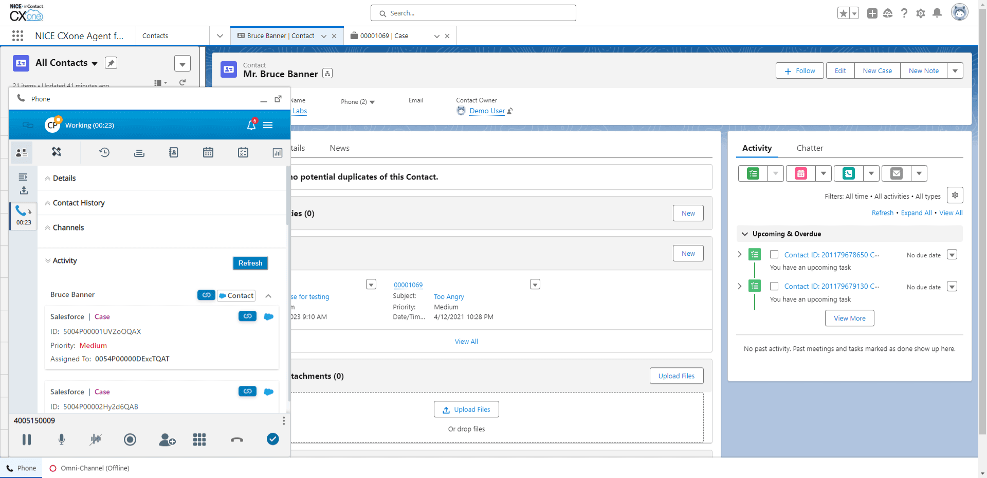 CXone Agent for Salesforce Customer Card