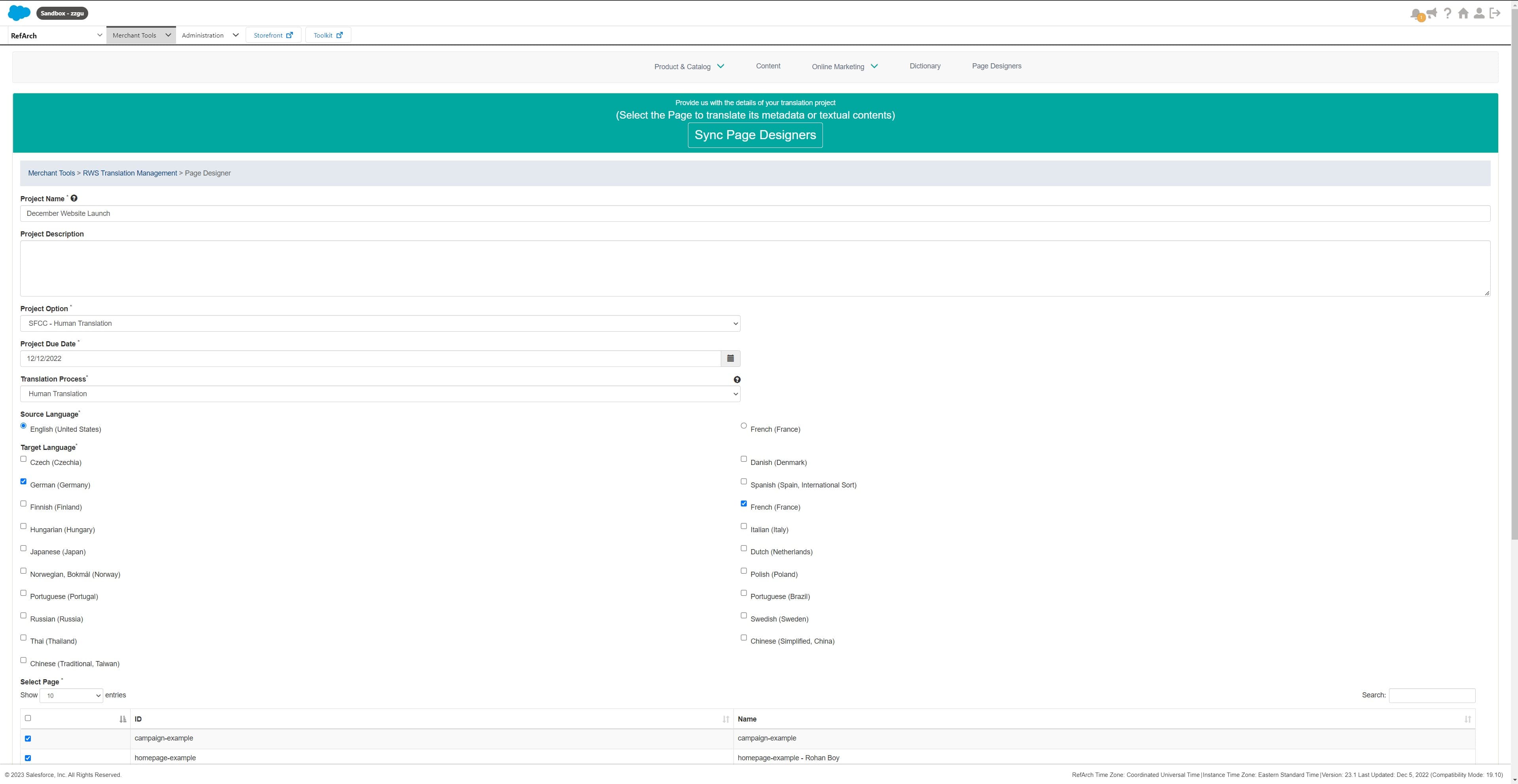 Create Project Wizard