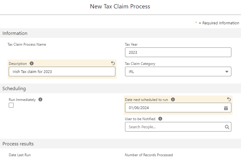 New Tax Claim Process