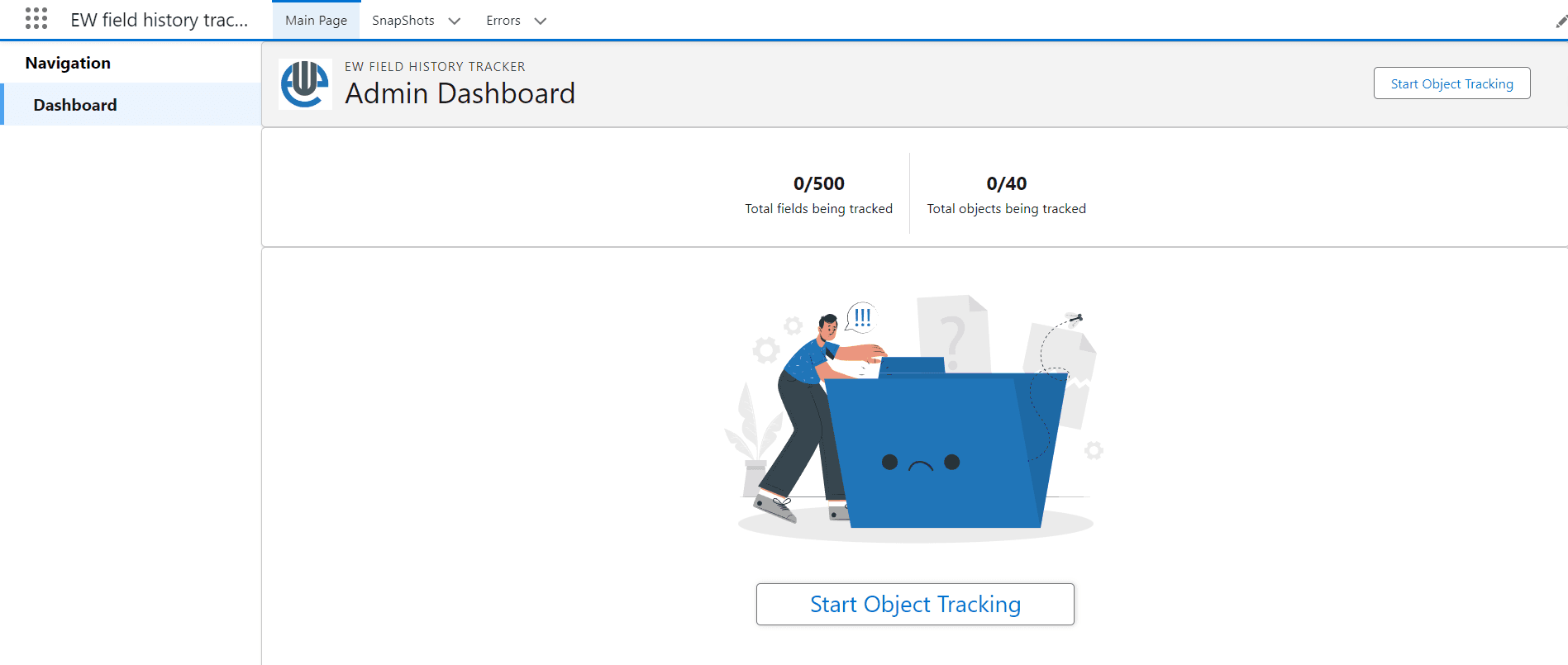 No data dashboard