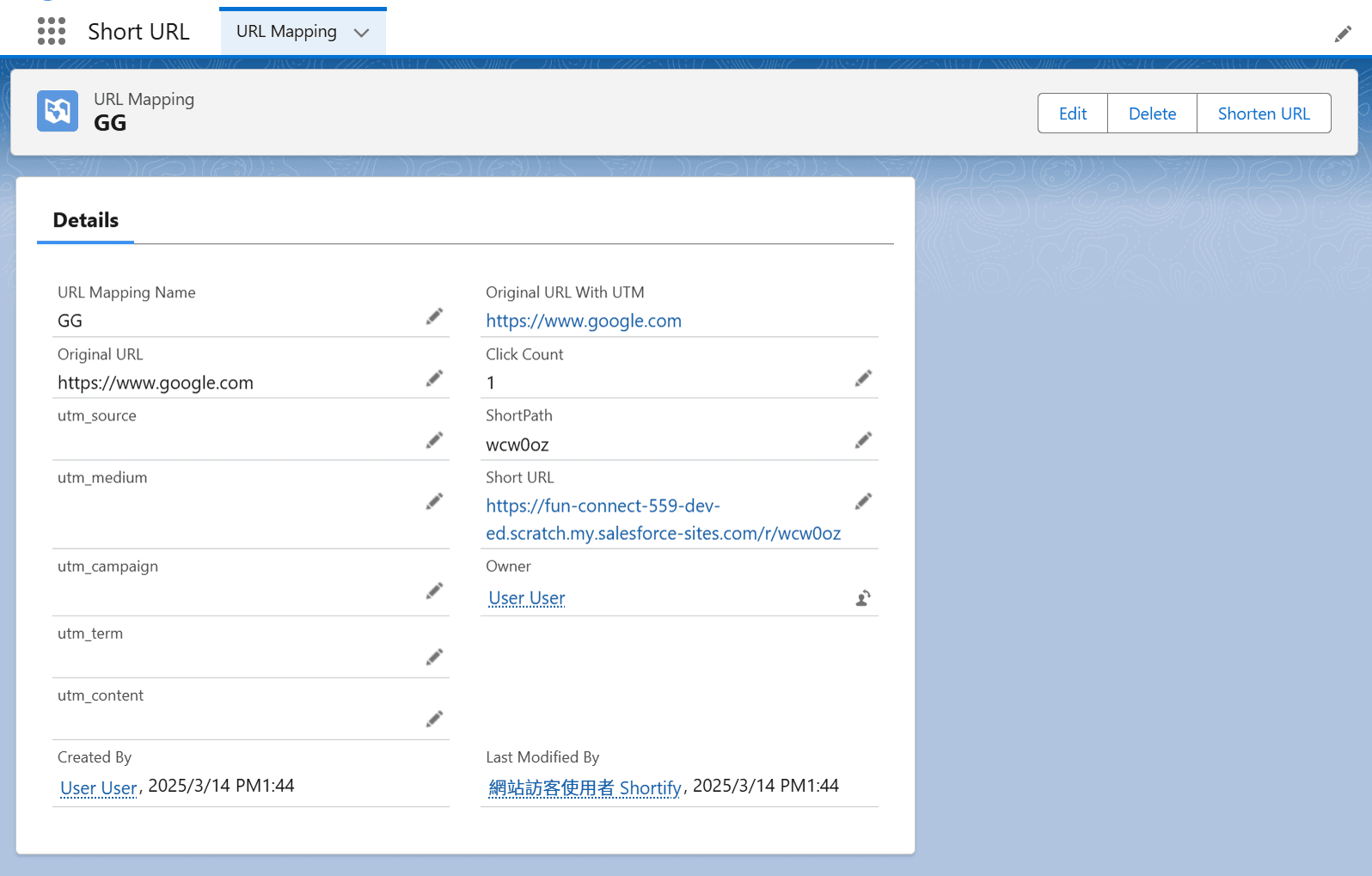 Salesforce URL Shortener: Google URL to custom short link converter with tracking