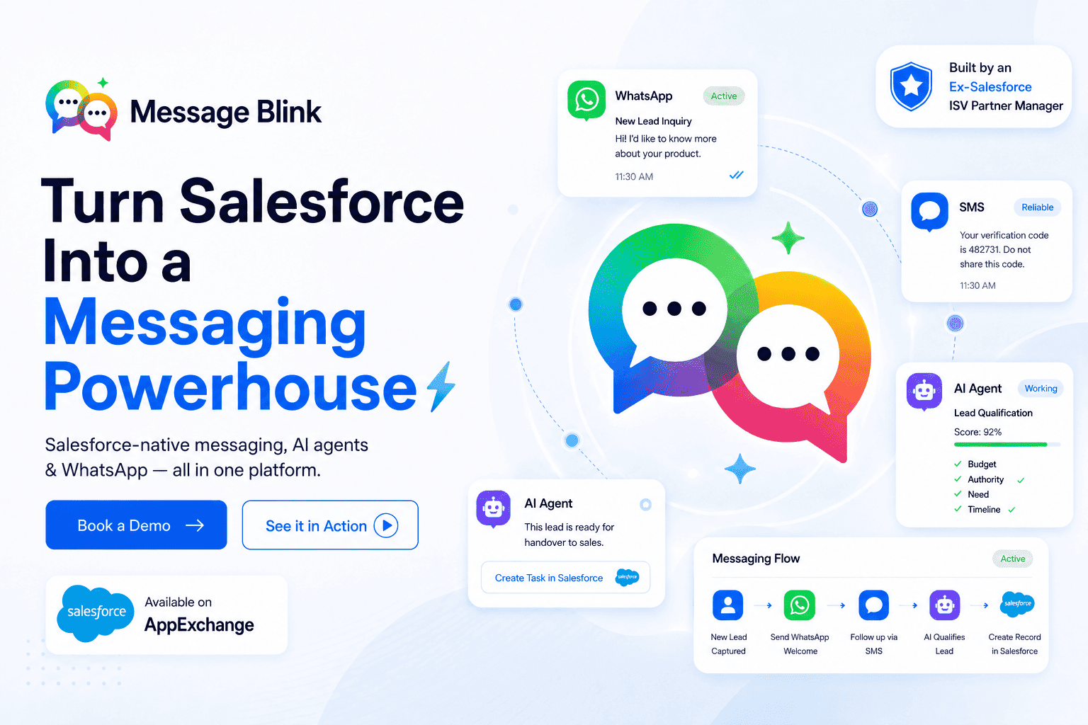 AI-Powered SMS & WhatsApp Messaging Within Salesforce | Message Blink
