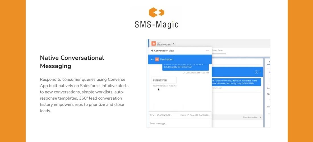 Salesforce App 1: SMS Magic features
